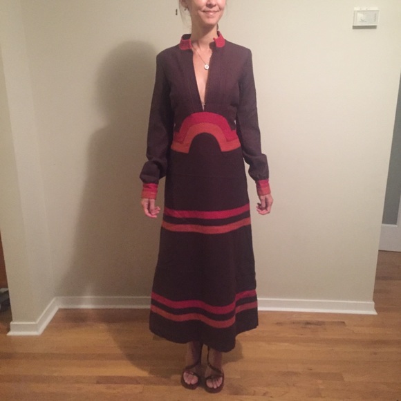 Marc Jacobs RUNWAY wool 70’s inspired long dress vintage - Picture 3 of 8